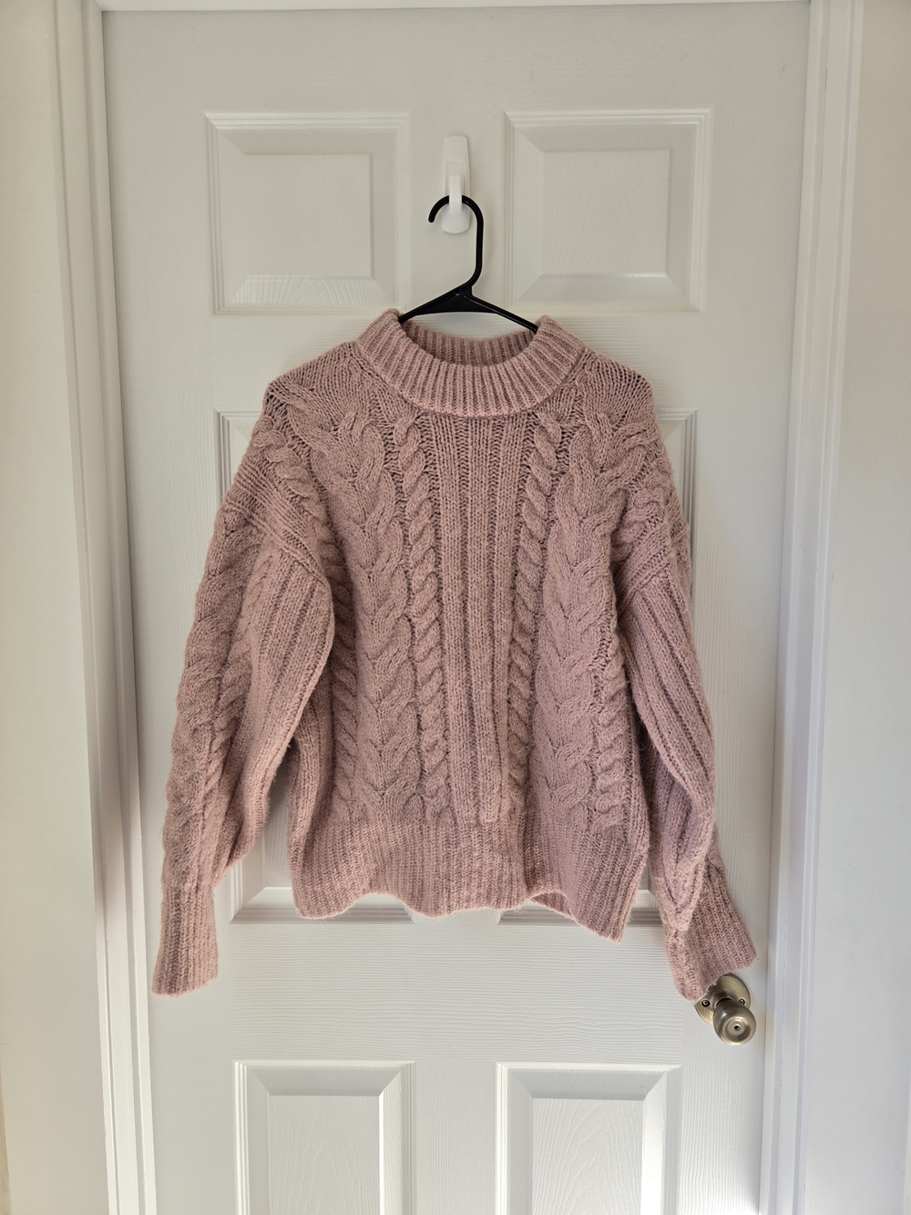 a new day Blush Pink Chunky Cable Knit Crew Sweater Size Small Target